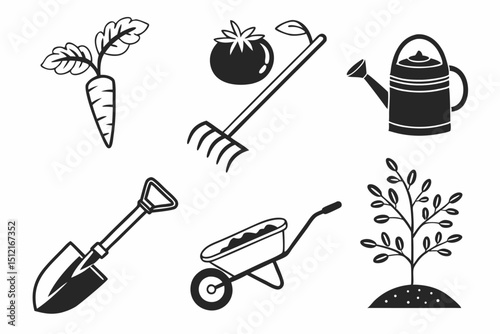 a-set-of-8-icons-focusing-on-vegetables--tools---g
