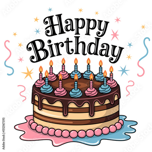 birthday cake with candles