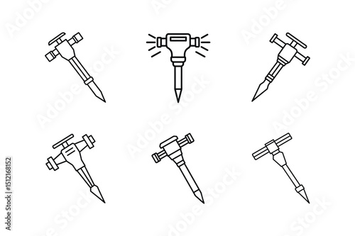 jackhammer line art vector illustration