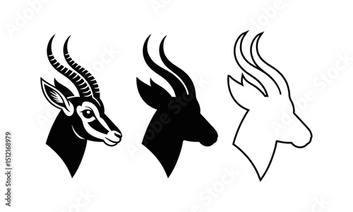 Antelope head vector art on transparent background