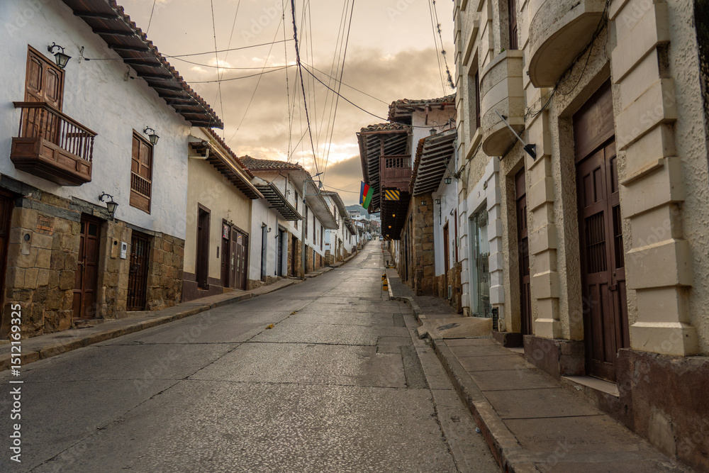 Obraz premium colonial streets of Socorro city in santander in colombia 