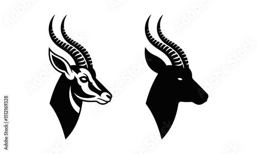Antelope head vector art on transparent background
