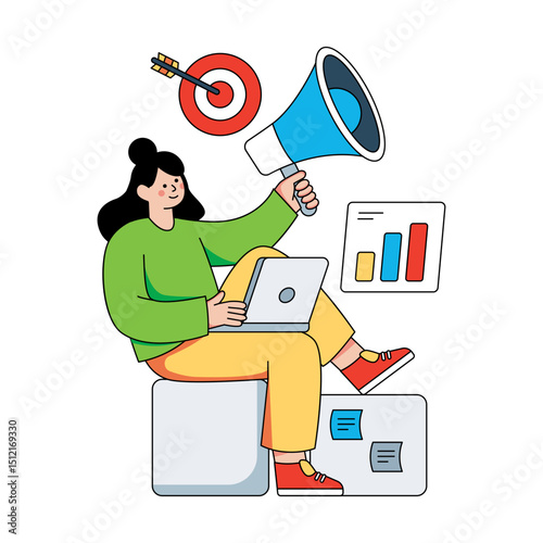 Editable design illustration of business advertising 