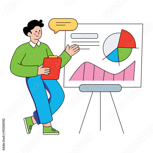 A beautiful design illustration of business presentation 