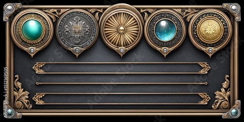 a dark-themed affiliate setup with medieval banners and digital coins glowing on parchment