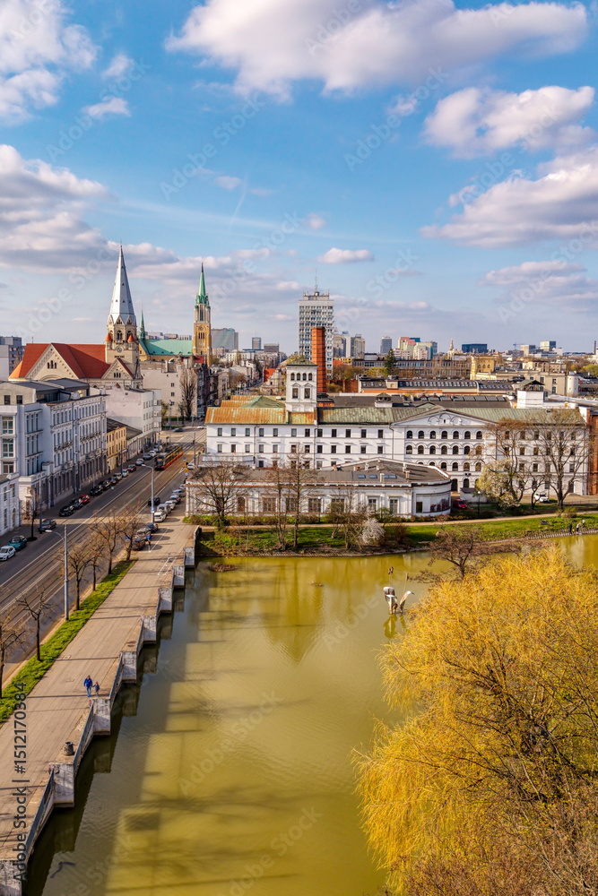 Naklejka premium City of Lodz, Poland. View of the White Factory.
