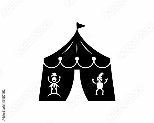 creative details Outline silhouette Circus tent icon for performance icon vector illustration