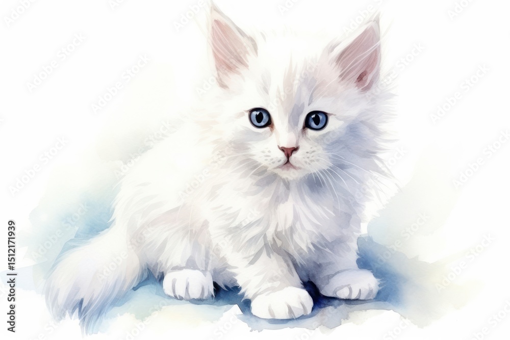 Fototapeta premium Kitten animal mammal white.
