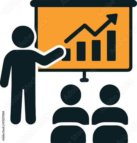 Presentation Projector Icon Vector – Silhouette Illustration with White Background
