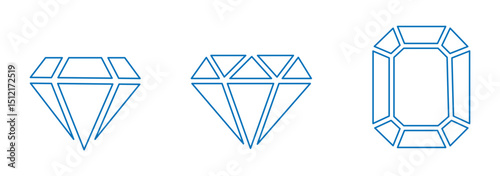 Diamond icon symbol set simple design