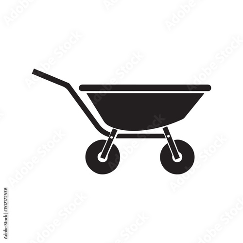 simple set of wheelbarrow flat icon