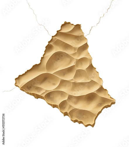 Clean vector outline of Algeria filled with layered sand waves.