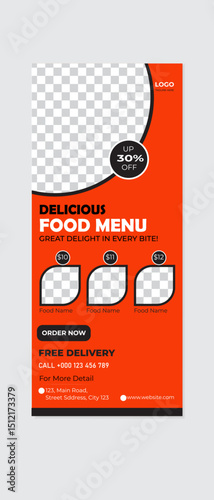 Modern food pull up banner design