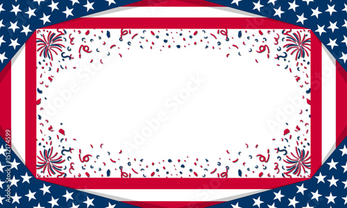 4th of july flag border background