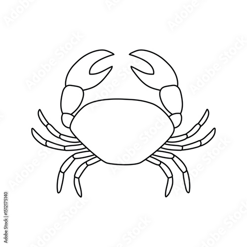 Hand drawn outline crab. Editable stroke. Marine life animals. Isolated vector illustration 