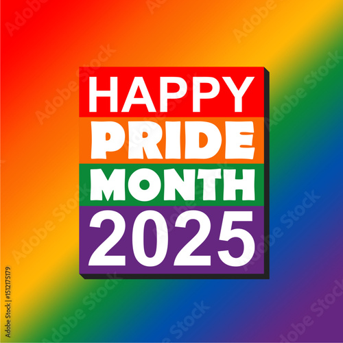 Celebrate LGBT Pride Month 2025 Colorful Rainbow Pride Background. Best for Banners, Greeting Cards, Posters and Social Media. Vector Illustrations.