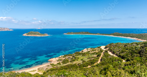 Blue sea in Capo Coda Cavallo shore