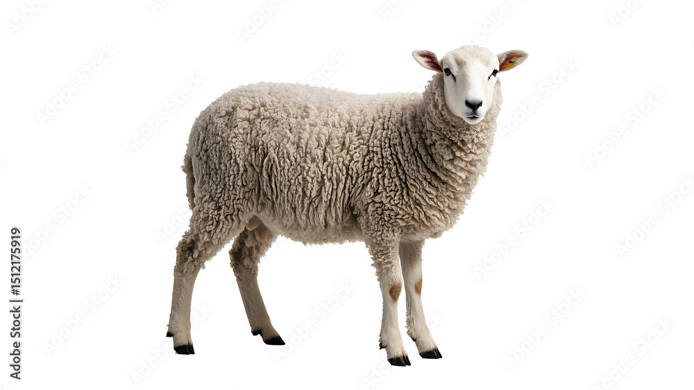 Fototapeta premium Sheep isolated on white background