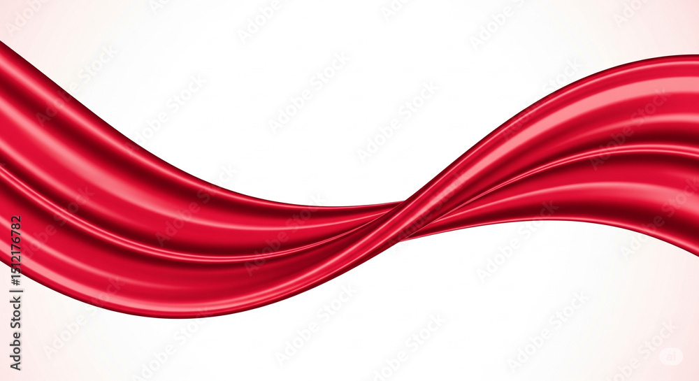 Fototapeta premium Red Silk Wave Abstract Background