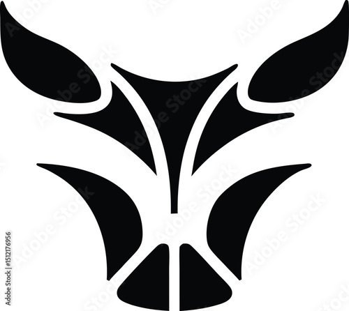 black and white cow head illustration