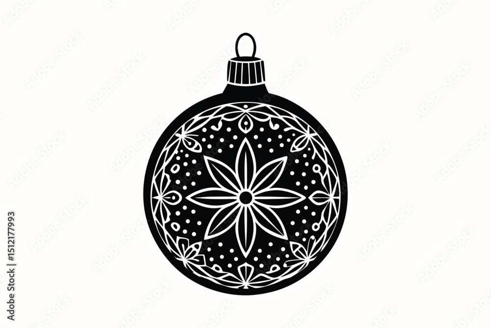 Fototapeta premium Ornament Bauble Holiday Decoration Design on White Background 