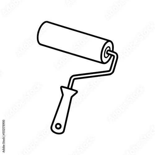 Line art illustration of paint roller