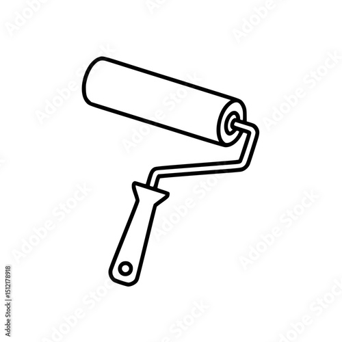 Line art illustration of paint roller