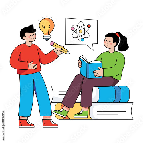 Modern design illustration of group study 