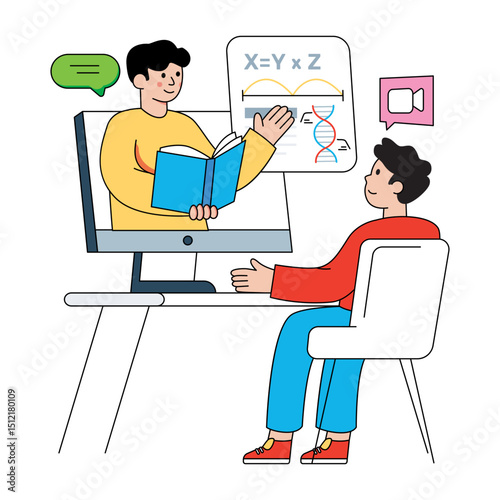 Trendy design illustration of video lecture 