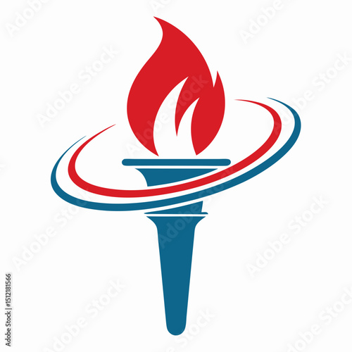 Modern Torch Symbol Vector Art.