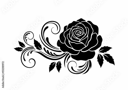 Vector illustration of black and white roses, perfect for a floral pattern design or elegant rose tattoo art
