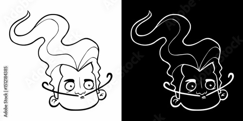 Monster cute hand drawn cartoon vintage style vector