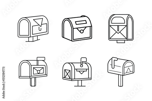 modern mailbox line art vector illustration