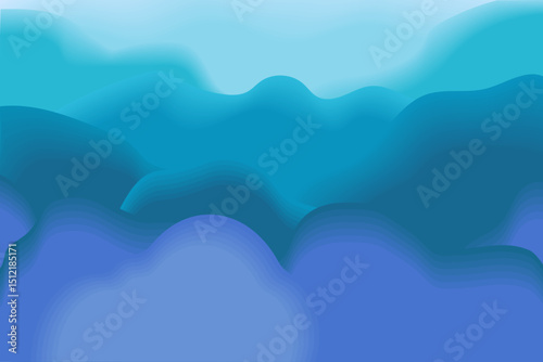 Cool Toned Abstract Mountain Landscape