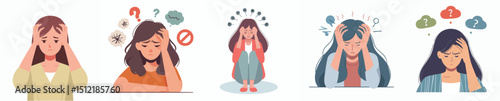 vector of a woman gesture stress