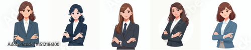 vector of a female manager folding his hands