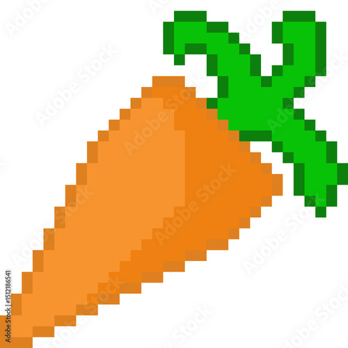 Pixel Art Illustration of a Carrot