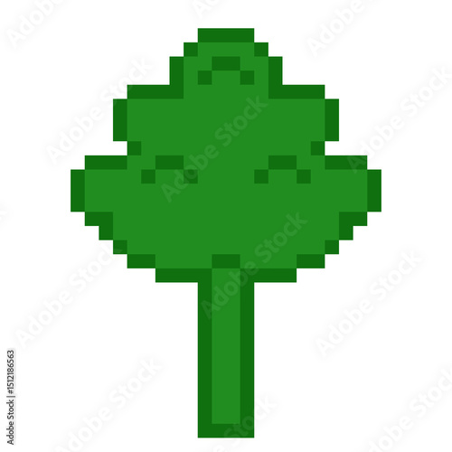 Pixel Art Illustration of a Green Celery