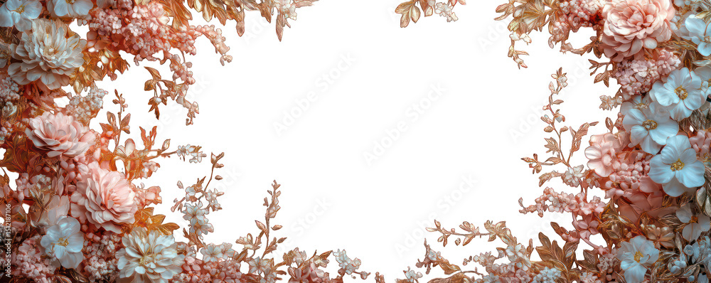 Floral frame design pink and white flowers Floral frame design pink and white flowers