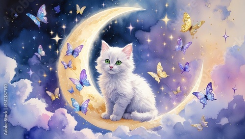 cat on the moon