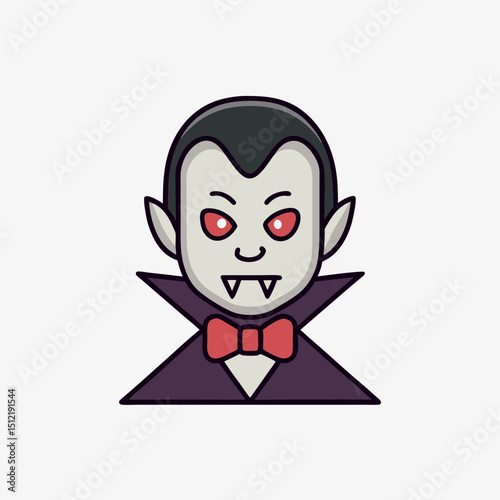 Cute Cartoon Dracula - Vampire Character Vector Art
