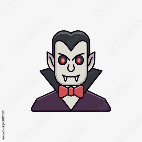 Cute Cartoon Dracula - Vampire Character Vector Art