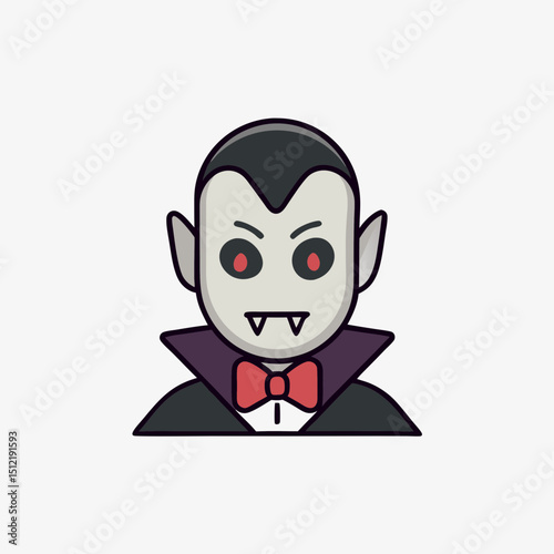 Cute Cartoon Dracula - Vampire Character Vector Art