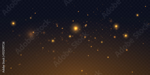 Christmas light effect. Sparkling golden magic dust particles.Vector illustration.EPS 10.