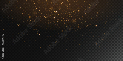 Christmas light effect. Sparkling golden magic dust particles.Vector illustration.EPS 10.