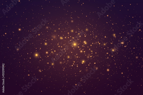 Christmas light effect. Sparkling golden magic dust particles.Vector illustration.EPS 10.