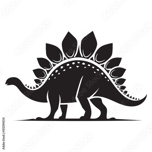 Prehistoric Stegosaurus silhouette in motion – Stegosaurus illustration – Minimalist Stegosaurus vector – Dinosaur silhouette

