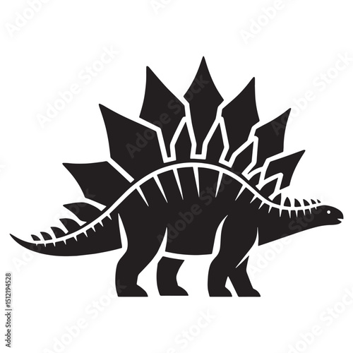 Majestic Stegosaurus silhouette from the Jurassic era – Stegosaurus illustration – Minimalist Stegosaurus vector – Dinosaur silhouette

