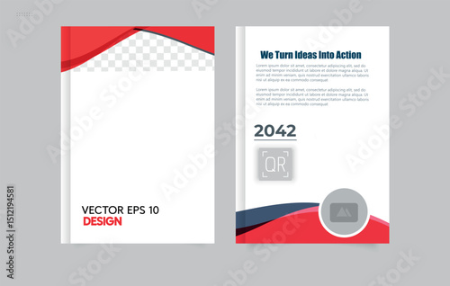 Book cover. Set Abstract red geometric modern annual report. Design Ideal for business, marketing