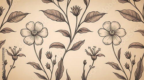 Elegant vintage floral seamless pattern design